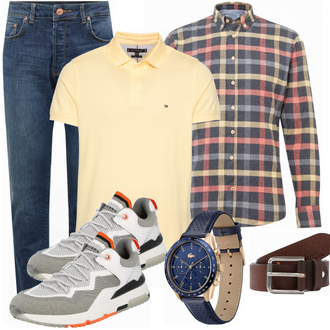 Outfit mit Grau Sneaker/Leder Sneaker Dockers by Gerli "Praktischer Look"