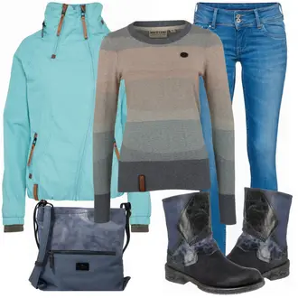 Winter Outfits Festlich mit Blau/DunkelBlau Diabetiker-Tasche/Gürteltasche/Mannstasche/Mini-Rucksack/Wasserdichte Tasche/Tragetasche Tom Tailor "NAketanoBlau"Look: Uni, Indoor, Old Money, Elegant, Coole, Festlich, Punk, Premium