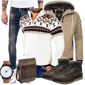 Outfit mit Grau Accessoire/Winter Parka Navahoo "MUSTANG"