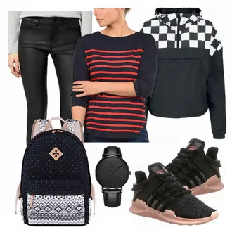 Outfit mit Blau Sneaker Jack & Jones "Vero Moda"