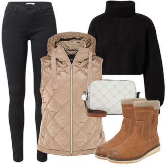 Dlouhé Outfit s Černá Rolák/Crop Svetr/Svetr s límečkem/Zimní Svetr monki "Cool podzimní outfit"