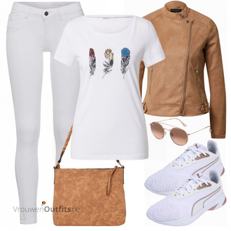 Outfit met wit Sneaker Puma "Vrije tijd Outfit"