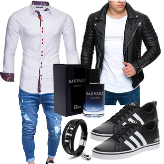 Paisley-Muster Outfit mit Grau/Fliederfarben Kayhan "Casual Business Outfit"
