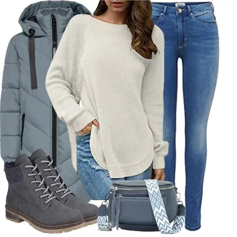 Dunkelblau/Dunkelgrau/Grau/Schwarz Klassischer Stiefel/Winter Stiefel/Flache Stiefelette/SchnürStiefelette/Gefütterte Stiefelette/Winterschuh/Winter Stiefelette Rieker kombinieren mit Khaki/Grau/Weiß/Braun Rundhals Pullover/Norweger Pullover/Longpullover Generisch
