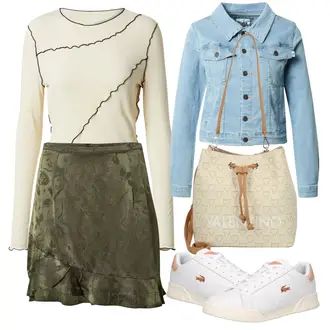 Outfit mit Dunkelgrün Short Große Größe/60er Jahre Rock/70er Minirock/90er Rock/Cargo Rock/Cordrock/Crinkle Rock/Lagenlook Rock/Minirock/Unisex Rock/Wickelrock A Lot Less "Freizeit Outfit"