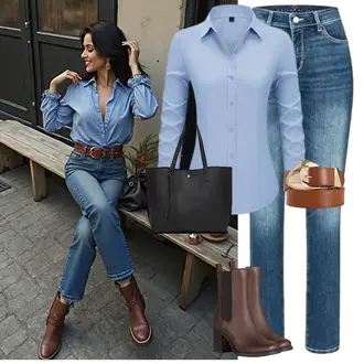 Gefütterte Outfit mit Braun/DunkelBraun/Bordeaux/Rot/Dunkelrot Lederjacke/Gefütterte Stiefelette/Leder Stiefelette/Chelsea Boot Amazon Essentials "Look für den Winter"