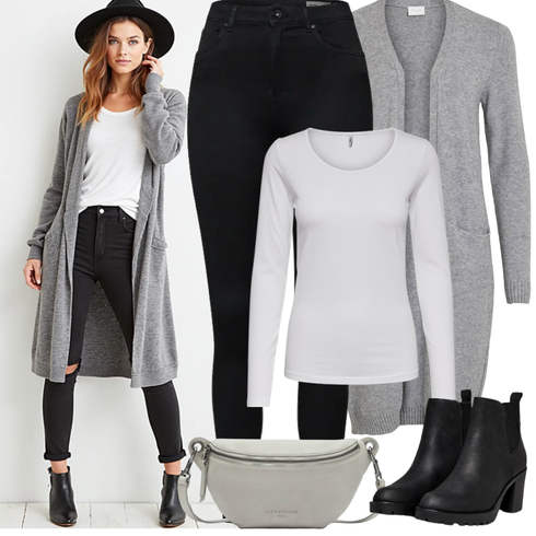 Comment poter Gris/Gris clair/Gris foncé Tricot Grande Taille/Tunique/Manteau/Robe Grande Taille/Cardigans Longs/Cachemire-Cardigan/Cardigan d'Hiver/Cardigan en Laine Vila avec Gris/Gris clair/Gris foncé Tricot Grande Taille/Tunique/Manteau/Robe Grande Taille/Cardigans Longs/Cachemire-Cardigan/Cardigan d'Hiver/Cardigan en Laine Vila
