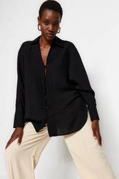 Black Oversize/Creature Woven Shirt