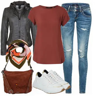 Outfit mit Dunkelgrün KunstLederjacke/Bikerjacke/Lederjacke/Vintage Lederjacke/Leder Bomberjacke/Jacke mit Seitlichem Reißverschluss/Wachsjacke/Motorradjacke/Außergewöhnliche Jacke gipsy by mauritius "Praktischer Look"