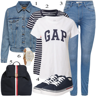 apranga su Pilka Marškinis GAP "Jarné Outfit"