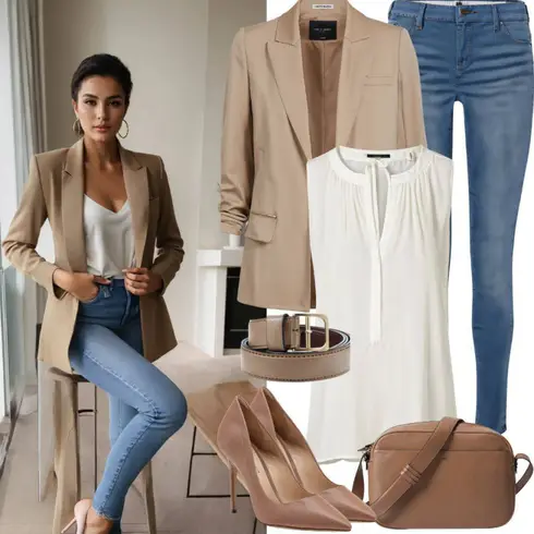 Beige T-steg Pump/SommerStiefelette/Spangenschuh/Lederschuh Lascana kombinieren