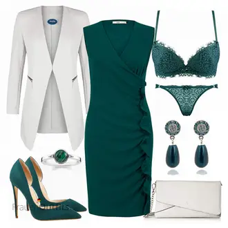 Hochzeitsgast Outfit mit Grün/DunkelGrün/Türkis Eleganter Schuh/Slingpump/Bequemer Pump/High Heel/Vintage Pumpe/Hochfrontpump AOOAR "Steps Damen"