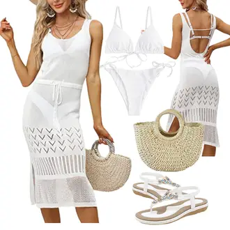 Outfit mit Grau Strand-Accessoire/Beachwear/Strandtuniken chuangminghangqi "Strand Outfit"