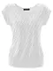 Fleasee Damen T-Shirt Kurz Ärmel Bluse Stretch Lässig Tunika Allover Druck Oberteile Top M Weiß Gepunktet
