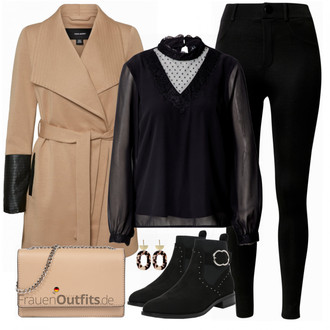Outfit mit Spitzenbluse VERO MODA "Casual Business Outfit"