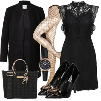 Schicke Outfits Geburtstag mit Schwarz Kleid Große Größe/Spitzenkleid/Ärmelloses Kleid/Etuikleid/Mesh Kleid/Nicki Kleid Only "Schickes Business Outfit"Look: Wasen, Konzert, Besondere Anlässe, 40 Geburtstag, Hütten, Firmenfeier, Geburtstag