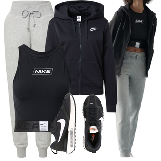Jogging Outfits mit Schwarz/Blau/Dunkelblau Cropped Tank Top/Crop Top/Sport-Tanktop Nike "Sport Outfits"