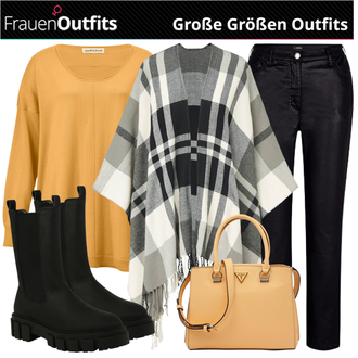 Silvester Outfits mit Schwarz Chelsea Boot/Biker Boot About You "Silvester Outfit Für Mollige"
