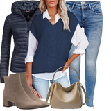 Outfits mit blauen Pullovern image