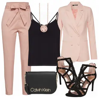 Outfit mit Schwarz High Heel/Sandalette Bullboxer "Fashion Union blazer"