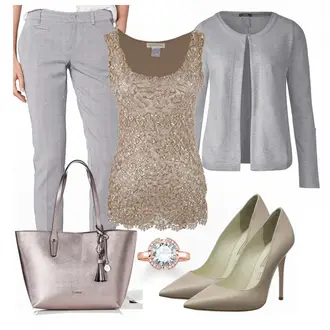 Party Outfits mit Gold/Beige/Silber/Braun Anna-Kaci "Party"