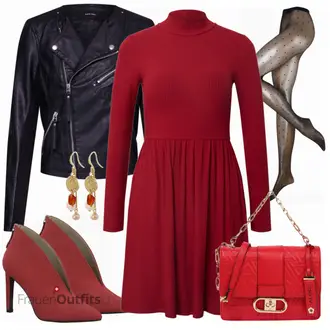 Outfit mit Rot High Heel MARCO TOZZI "Toller Look für den Frühling"