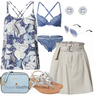 Kurz/Mini Outfit mit Grau Rock Only "Perfekt für den Sommer"
