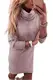 Yidarton Overzised Pullover Damen Winterkleid Pulloverkleid Strickkleid Damen Strickjacke Tops Bluse Frauen Asymmetrischer Langarm Minikleid für Winter