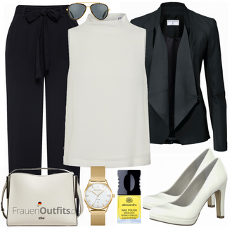 Outfit mit Lederjacke Heine "TAMARIS Pumps"