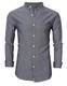 Kuson Herren Business Hemd Slim Fit für Freizeit Hochzeit Reine Farbe Hemden Langarmhemd (M, Grau)