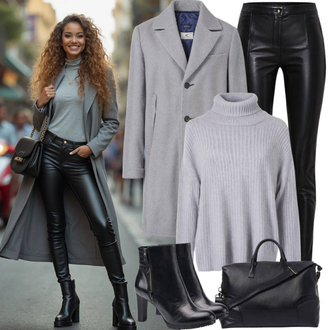 Ronde tenues avec Noir Leggings Grande Taille/Pantalon Grande Taille/Leggings Legging Aspect Cuir/Pantalon en Simili Cuir/Legging en cuir/Leggings Scrunch/Legging en Velours Côtelé/Legging Doublé/Pantalon en Cuir Studio Untold "Tenue de printemps à la mode"