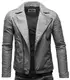 Crone Theo Herren Lederjacke Ecoleder Basic Biker Jacke aus weichem Rindsleder oder Ecoleder (M, Matt Grau (Ecoleder))