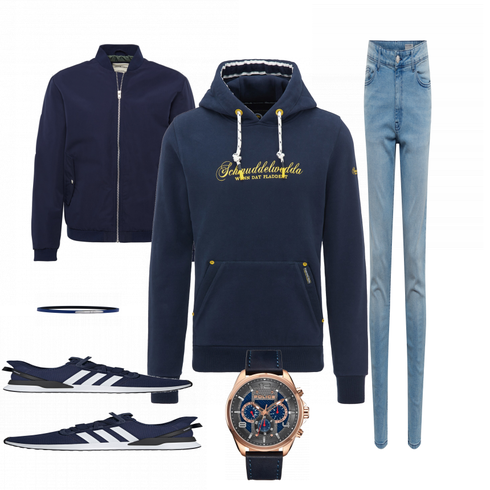 Blau Uhr Police kombinieren