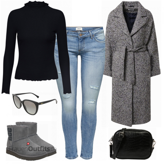 Outfit mit Grau Stiefel UGG "Schicker Alltagslook"