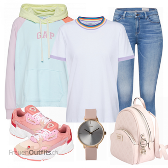 Outfit mit Weiß T Shirt EDC by Esprit "EDC by Esprit"
