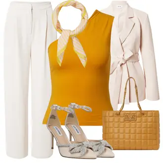 Mit Gürtel Outfit mit Rosa/Beige Mantel/Blazerjacke/Blusenblazer/Boyfriend Blazer/Lässiger Blazer/Lederjacke/Eleganter Blazer/Longblazer/Oversize Blazer/Kurzblazer/Lederjacke für Männer/Lederjacke About You "Stylischer Bürolook"