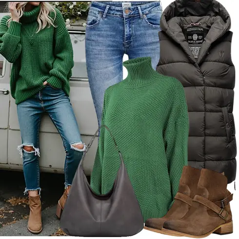 Braun/Dunkelbraun/Grau SommerStiefelette/Flache Stiefelette/Leder Stiefelette/Western Stiefelette/Biker Boot/CowboyStiefel/Vintage Stiefelette wojas kombinieren mit Grün/Neonfarben/Dunkelgrün Crop Pullover/Glitzer Pullover/Oversized Pullover Generic