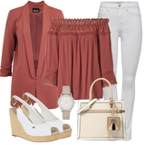 Cream Blusen und Tuniken in großen Größen Outfits image