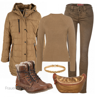 Outfit mit Rot Stiefel Tom Tailor "Auffälliger Look für den Herbst"