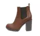 Soda Handschuh – Stiefelette mit Sohle, elastischer Gore und klobiger Absatz, Braun (Pu), 42 EU