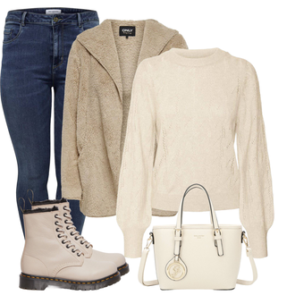 Outfit met Anti-trombose Kous/Lange Onderbroek/Overknee Kous/Vormgevende broek/Steunkous/Thermopanty/Panty Grote Maat/Winterkous/Wollen panty ONLY Carmakoma "Outfit voor de winter"