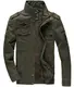 KEFITEVD Bomberjacke Herren Herbst Winter Jacke Übergangsjacke Military Jacke Feldjacke Fleece Gefüttert Herbstjacke Stehkragen Warm Herrenjacke Grün M