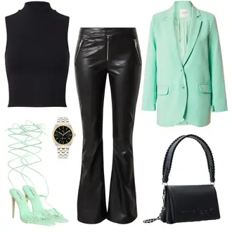 Hochzeitsgast Outfit mit Grün/HellGrün Sandalette/Geflochtene Sandale/High Heel/Schnürpump/Sandalen Mit Absatz/Schaftsandale/Spangenpump Public Desire "Cooler Partylook"