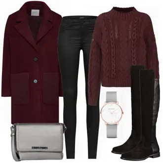 Outfit mit Schwarz Kleid/Tasche/Gürtel/Jeans SOAKED IN LUXURY "Winy"