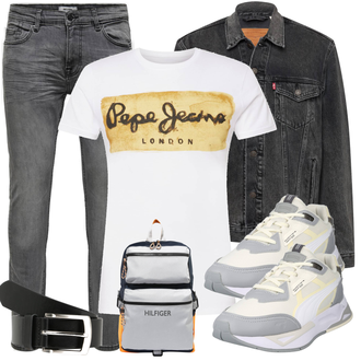 Laufen Outfit mit Grau Only & Sons "Alltags Outfit"Look: Laufen, Ski