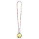 Amakando Farbenfroher Hippie Kette mit Peace-Anhänger neon / 60er Jahre Modeschmuck mit Friedenssymbol / EIN Highlight zu Karneval & Mottoparty