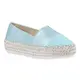 stiefelparadies Damen Slippers Espadrilles Bast Metallic Slip Ons Plateau Schuhe 155569 Türkis 39 Flandell