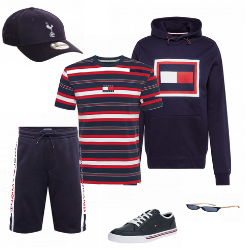 Blau T-Shirt Tommy Jeans kombinieren