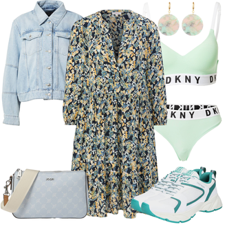 Outfit mit Türkis/Grün Walkingschuh/Chunky Sneaker/Schmaler Sneaker/Sommer Sneaker Steve Madden "Farbliches Frühlings Outfit"