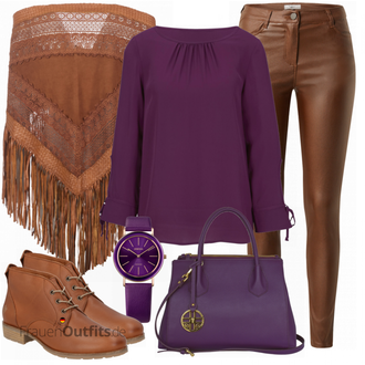 Outfit mit Braun Stiefel Apple of Eden "Herbst Outfit für den Alltag"